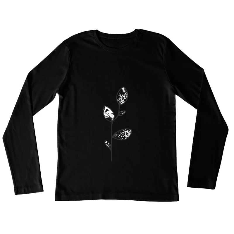 Branche avec feuilles texturées Femme Manches Longues T-Shirt