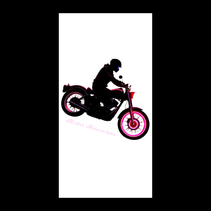 Neon-Glowing Vintage Motorcycle Rider Silhouette iPhone Case