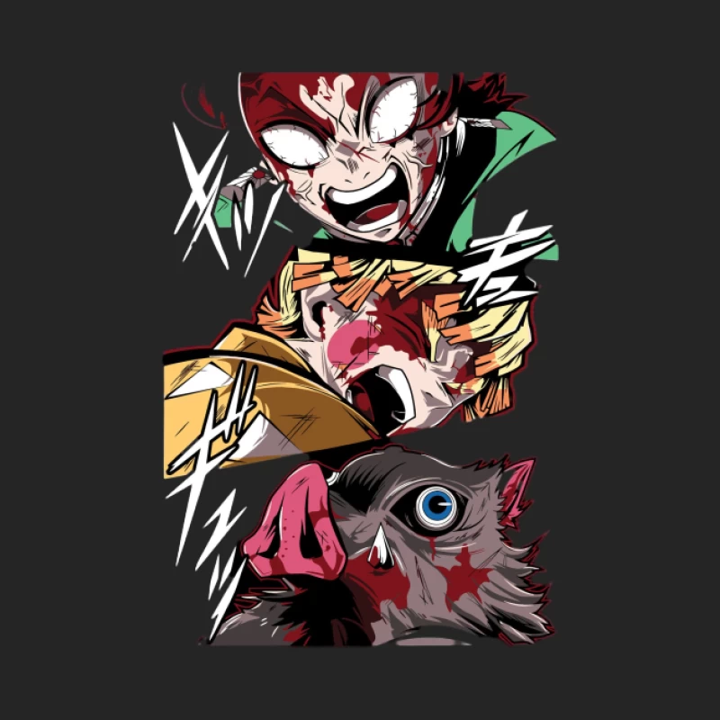 Kämpferische Anime-Charaktere Herren Pullover Sweatshirt