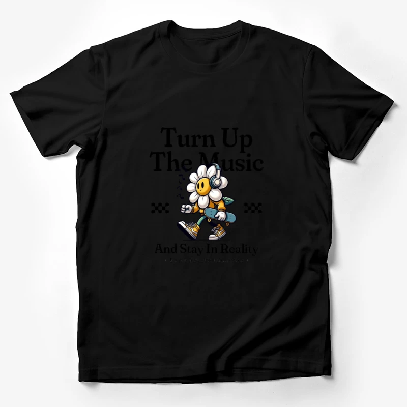 Blumenmusik, Kopfhörer, Skateboard Herren T-Shirt
