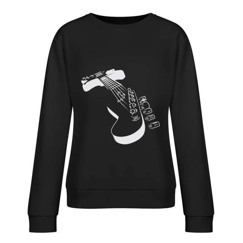 Illustration of a Guitar Female Pullover Sweatshirt