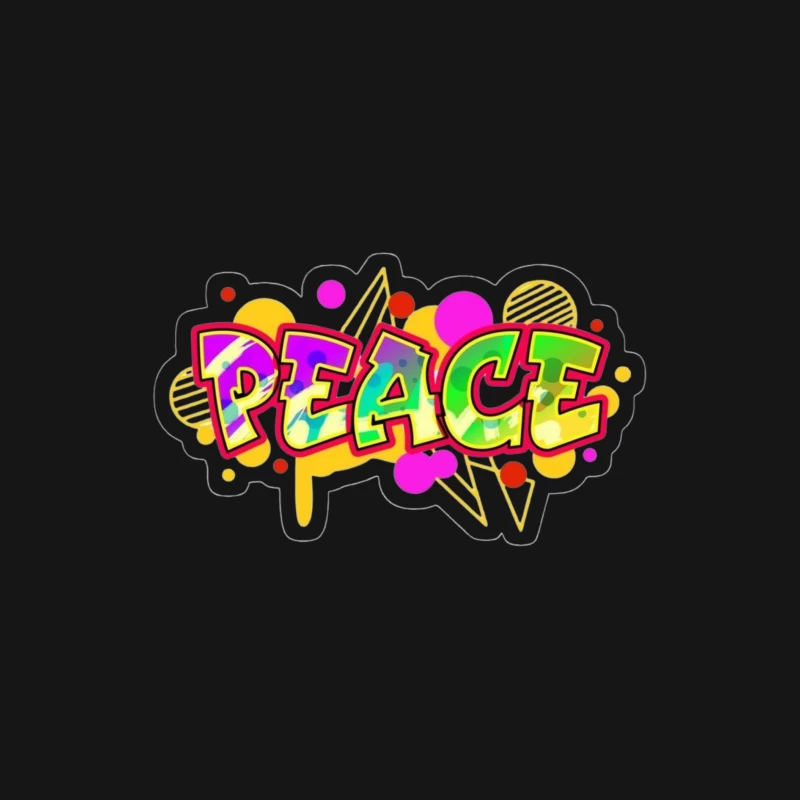 Colorful Peace Graffiti Design Male Long Sleeve T-Shirt