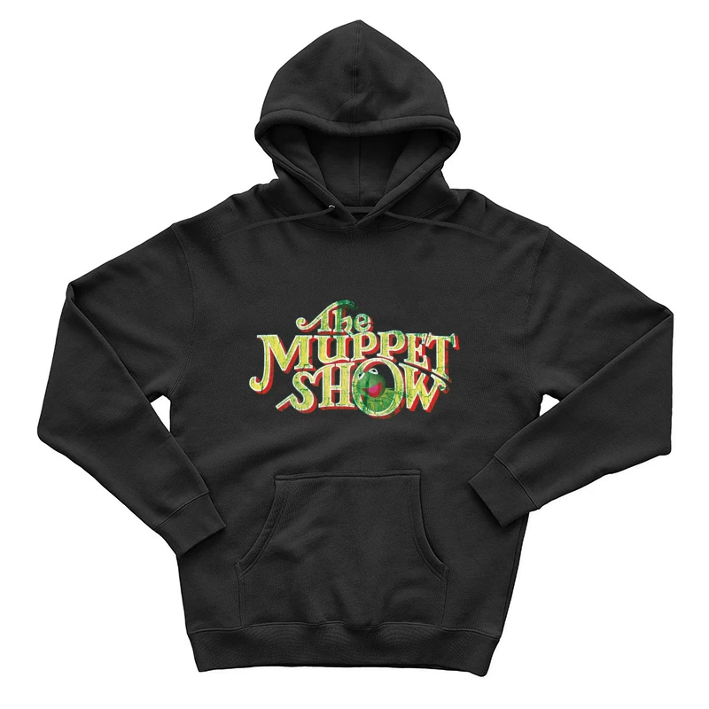 Vintage Logo Design of The Muppet Show with Green Frog Character Male Pullover Hoodie