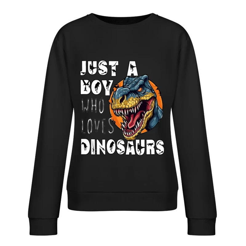 Ein Junge, der Dinosaurier liebt Damen Pullover Sweatshirt