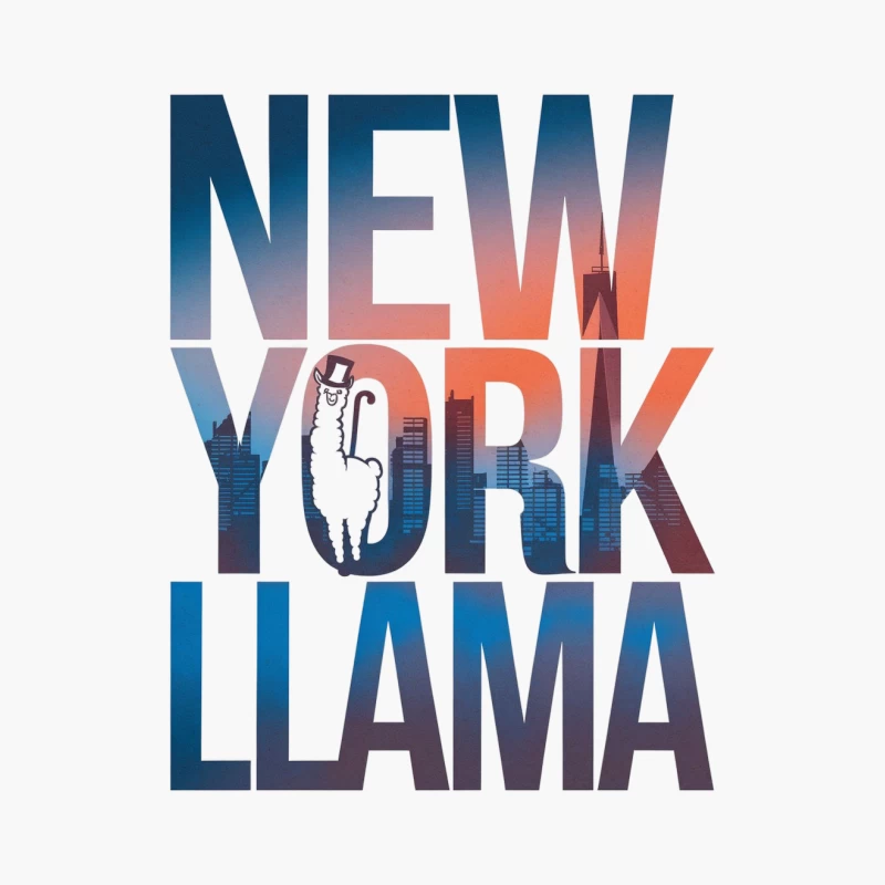 New York Llama: Urban Typography Meets Whimsical Wildlife Cotton Tote Bag