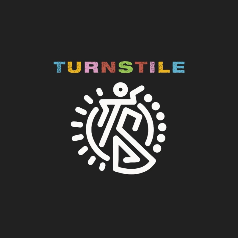 Colorful Turnstile Logo Design with Geometric Pattern Bucket Hat