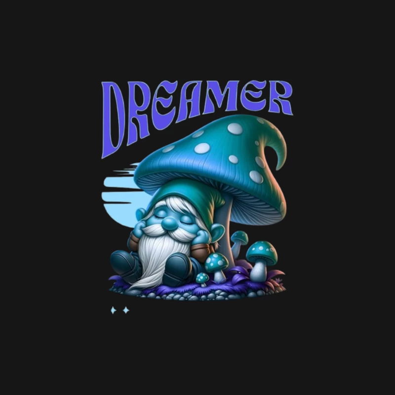 Dreaming Blue Gnome Under Magic Mushroom Male Long Sleeve T-Shirt