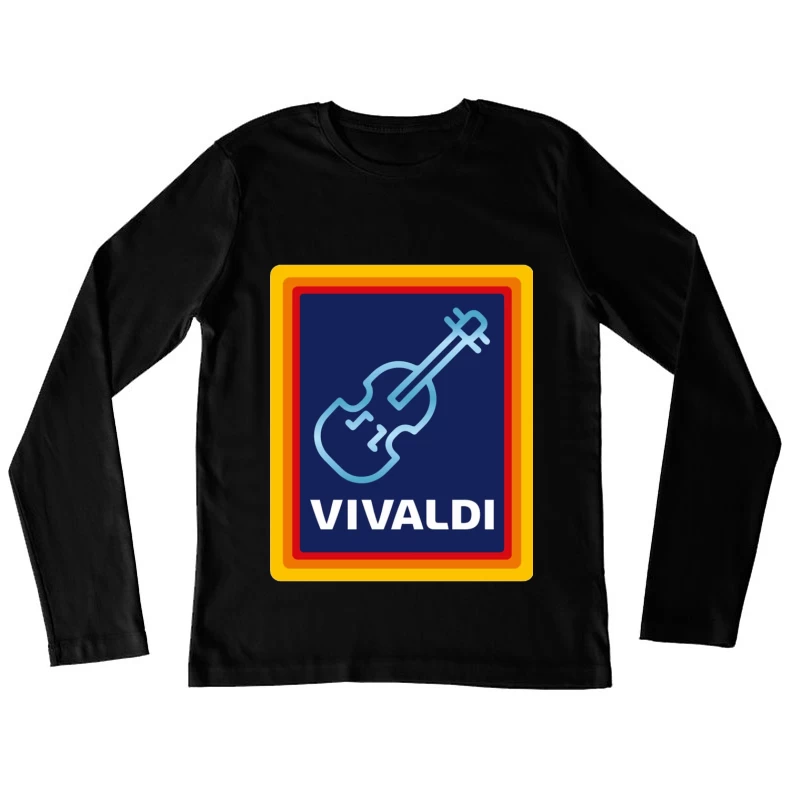 Vivaldi Classical Music Logo with Violin Icon Female Long Sleeve T-Shirt