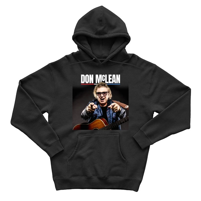 Energetic Musician Performing with Acoustic Guitar in Blue Jacket Male Pullover Hoodie