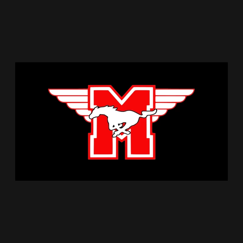 Winged Mustang Logo with Red M Desk Mat