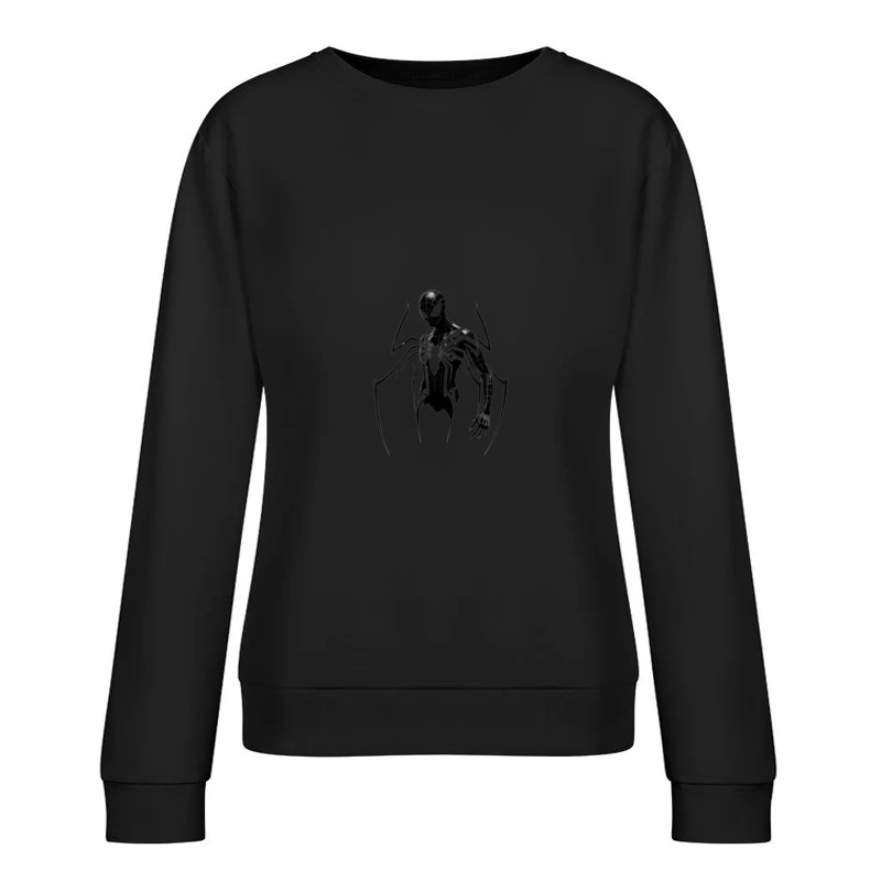 Minimalist Black Suit Spider-Man Symbiote Design Female Pullover Sweatshirt