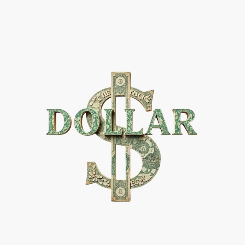 Creative Dollar Sign Typography Made from US Currency Cotton Tote Bag