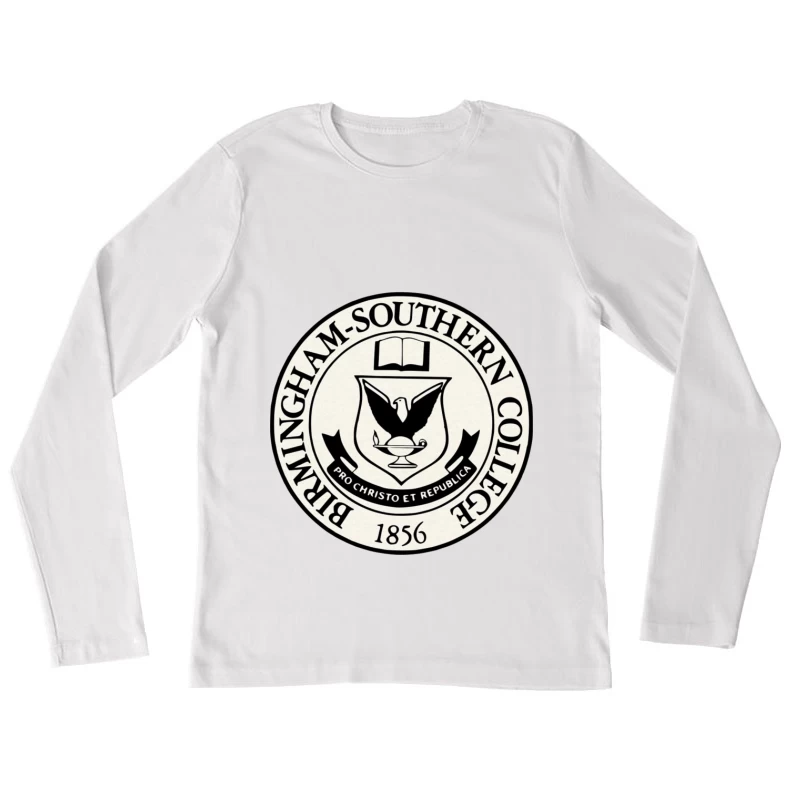 Official Seal of Birmingham-Southern College Founded 1856 Female Long Sleeve T-Shirt