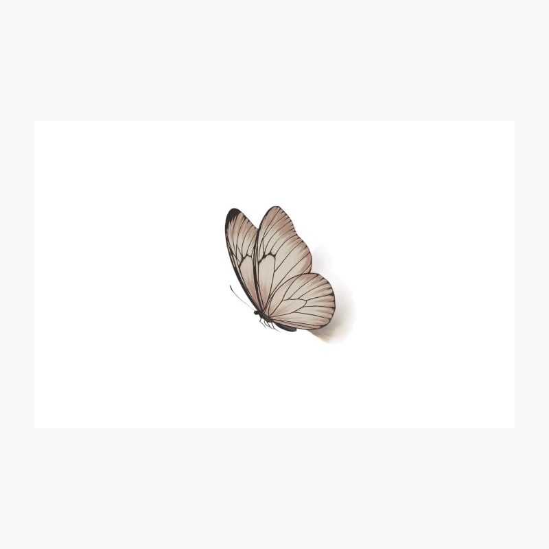 Elegant Beige Butterfly with Delicate Wings Travel Mug