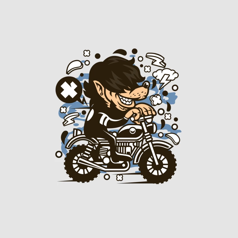Motard cool sur moto rétro Homme Sweat à capuche