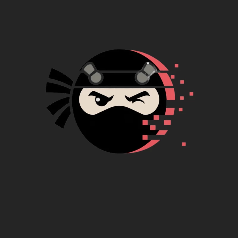 Minimalist Pixel Ninja Logo Design Female Pullover Sweatshirt