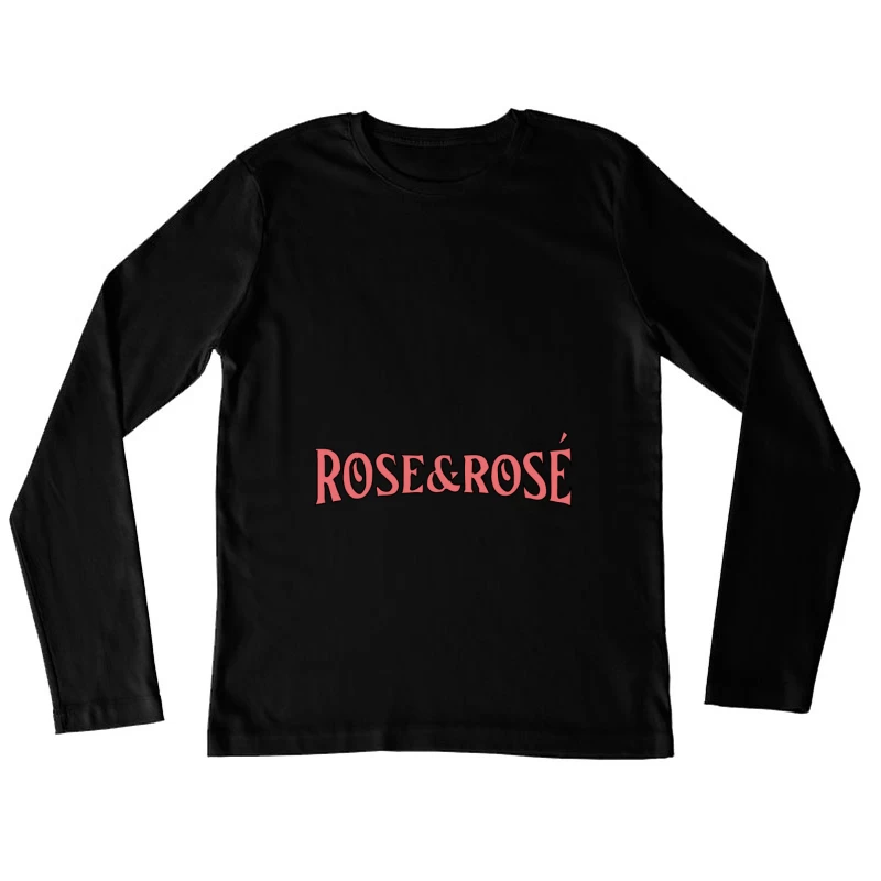 Rosa Typografie-Logo Damen Langarm T-Shirt