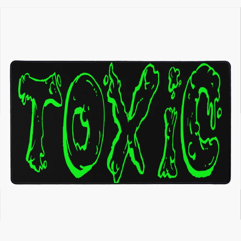 Glowing Toxic Text Design Desk Mat