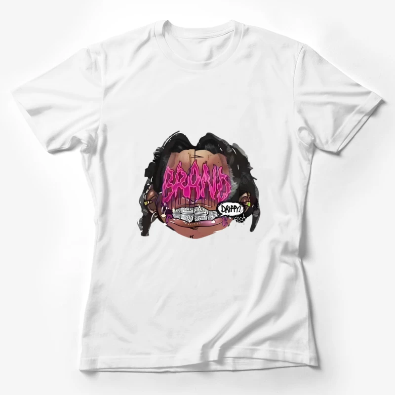Grafikdesign mit leuchtendem Text Damen T-Shirt