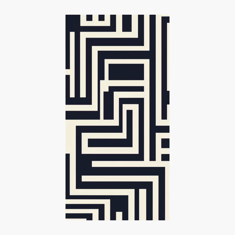 Geometric Maze: Black and White Abstract Optical Illusion iPhone Case