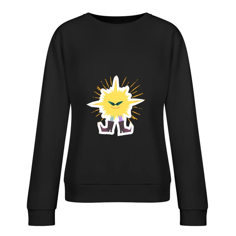 Stilisiertes Sonnengesicht mit Sonnenbrille Damen Pullover Sweatshirt