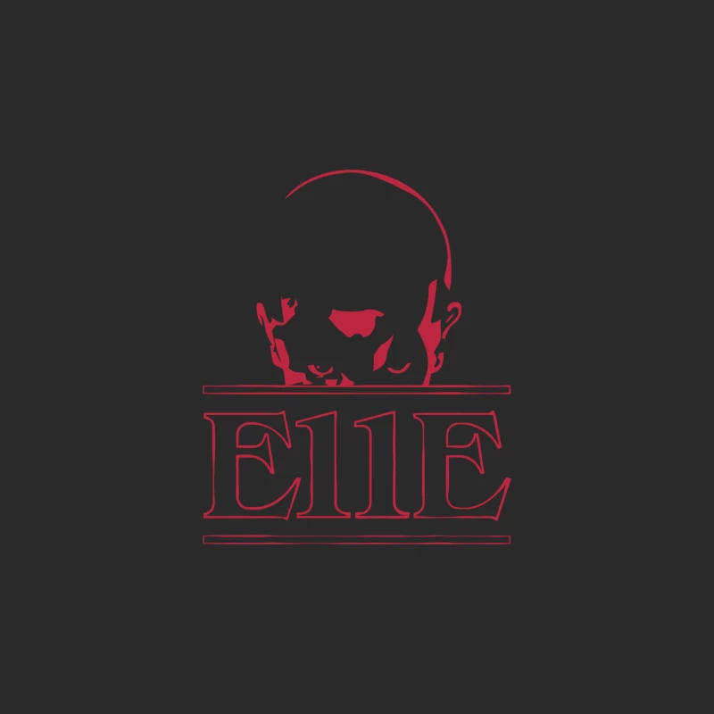 Minimalist Red E11E Logo with Bald Head Graphic Baseball Cap