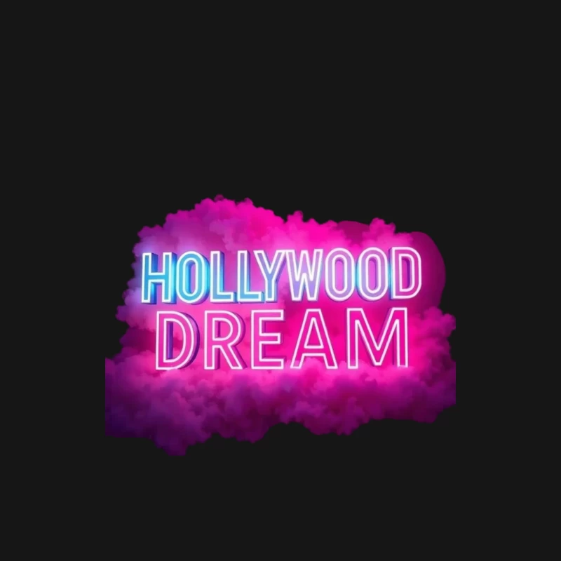 Neon Hollywood Dream Sign with Pink Cloud Background Male Long Sleeve T-Shirt