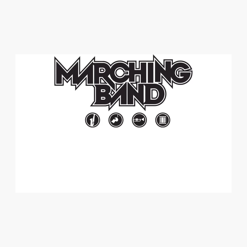 Marching Band Logo with Musical Instrument Icons Travel Mug