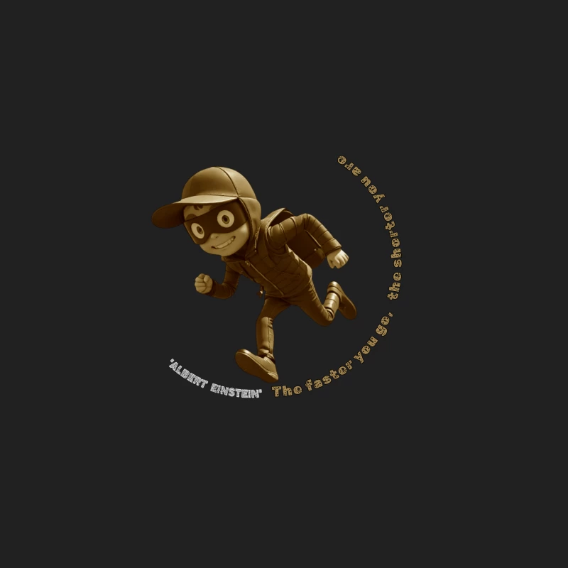 Vintage-Style Cartoon Runner with Mysterious Mask Bucket Hat