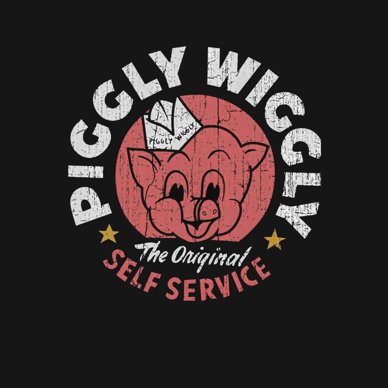 Vintage Pig Self Service Restaurant Logo Design Female T-Shirt