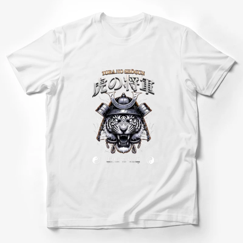 Japanese Samurai Tiger with Traditional Helmet Art Male T-Shirt