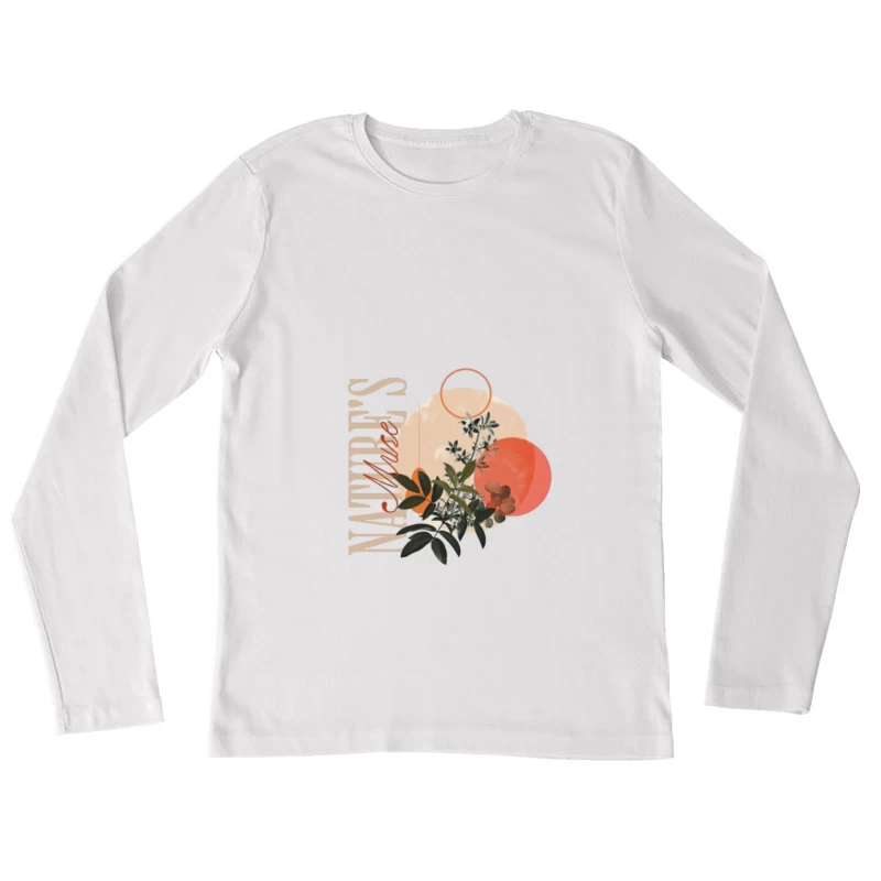 Inspiration de la nature: art floral en tons orange Femme Manches Longues T-Shirt