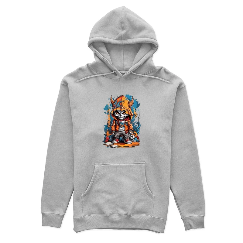 Urban Skull Cartoon Art Female Pullover Hoodie