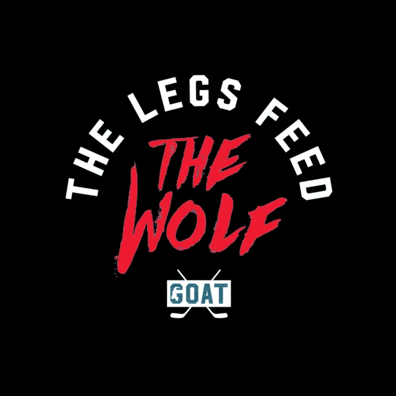 The Wolf and Goat Text Design with Minimalist Typography Pin