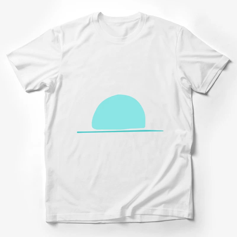 Illustration minimaliste de demi-cercle bleu Homme T-Shirt