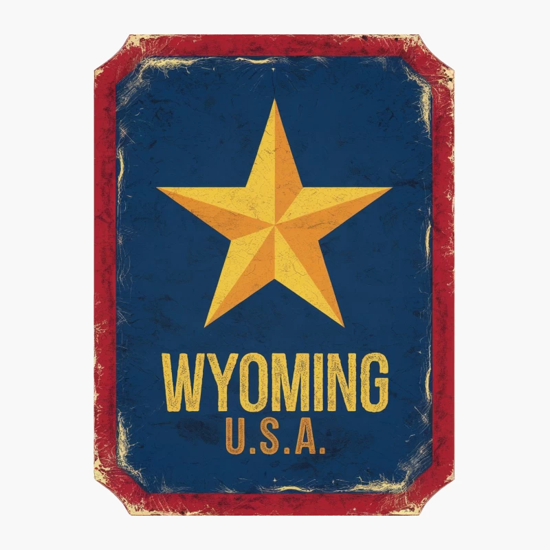 Vintage Wyoming USA Star Emblem Sign Cotton Tote Bag