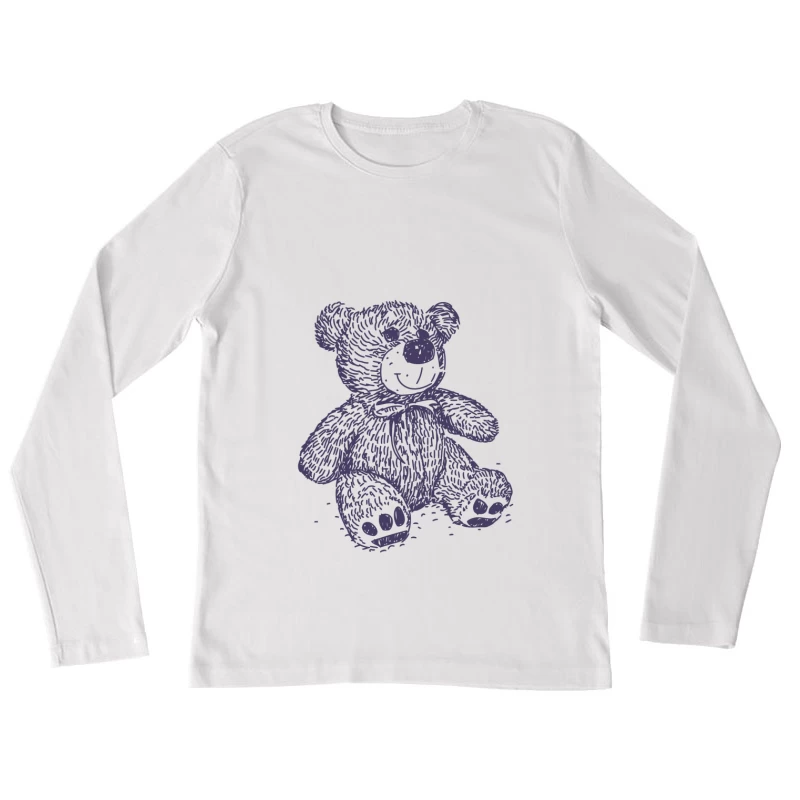 Niedlicher Teddy mit Schleife Damen Langarm T-Shirt