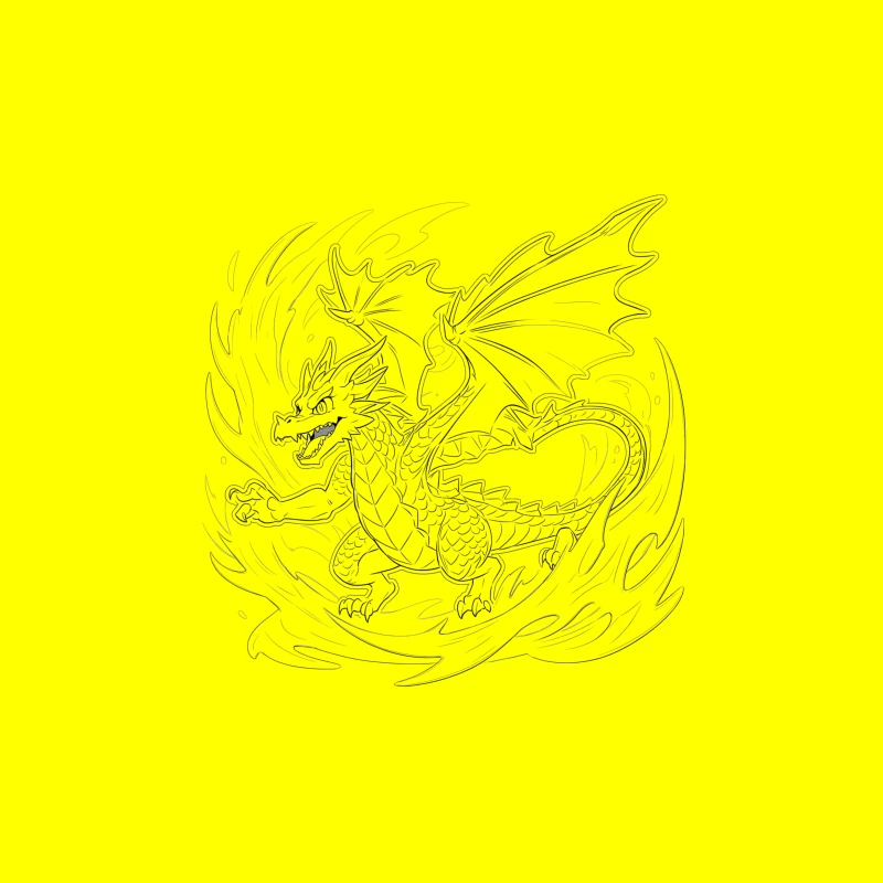 Fiery Dragon Illustration Travel Mug