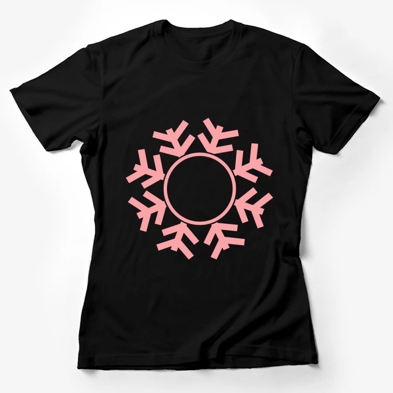 Flocon de neige rose graphique Femme T-Shirt