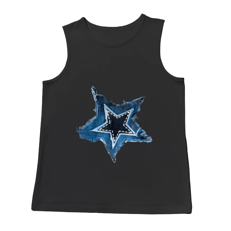 Blauer Stern mit texturierter Oberfläche Herren Tanktops
