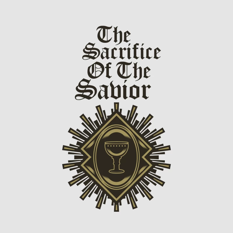 Le Sacrifice du Sauveur avec Calice et Rayons Homme Sweat à capuche