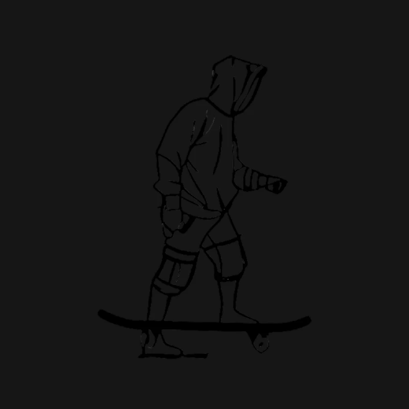 Skateboarder mit Kapuze Herren Langarm T-Shirt