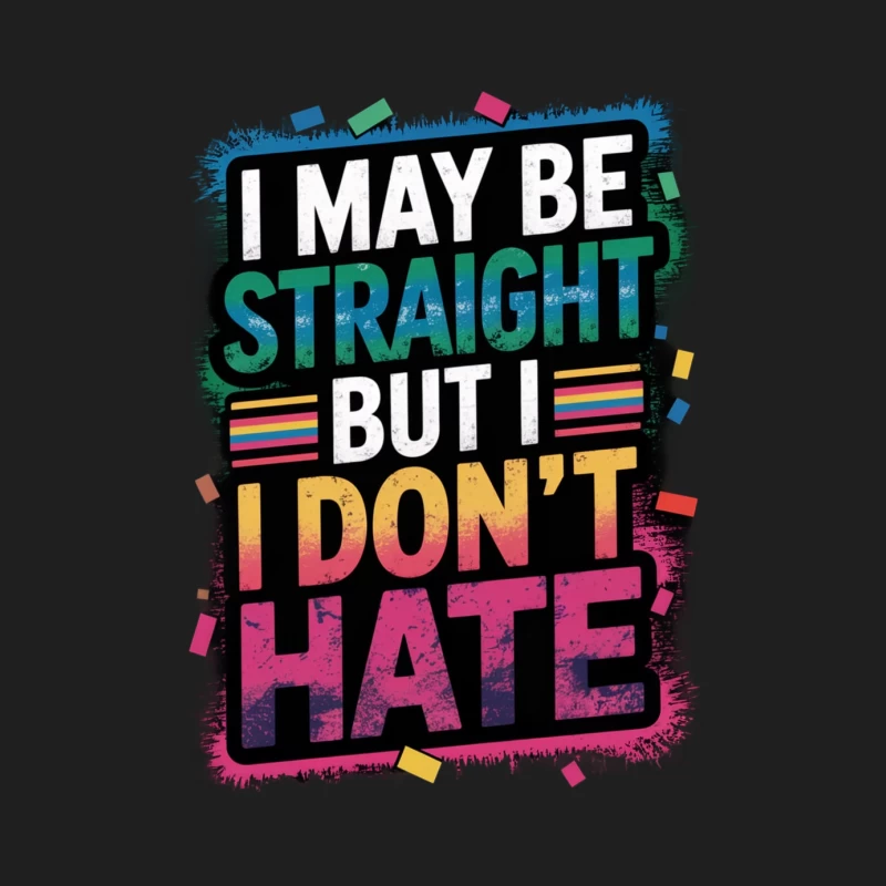 LGBTQ Ally Pride Statement with Colorful Typography Design Male Tank Top