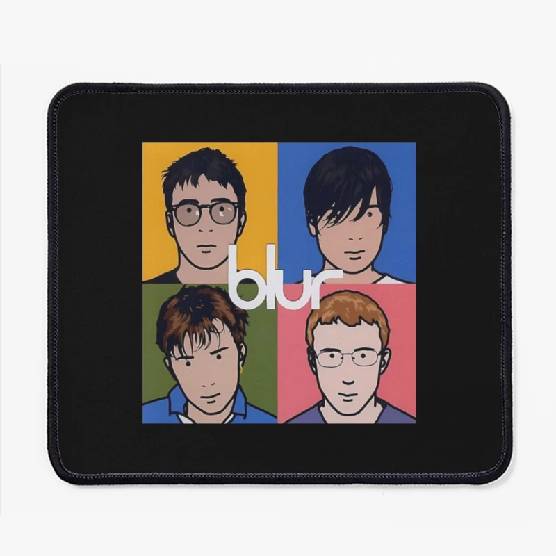 Blur Band Pop Art Style Album Cover Portrait Mouse Pad