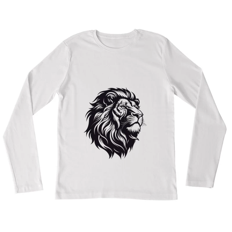 Stilisiertes Löwenporträt Damen Langarm T-Shirt