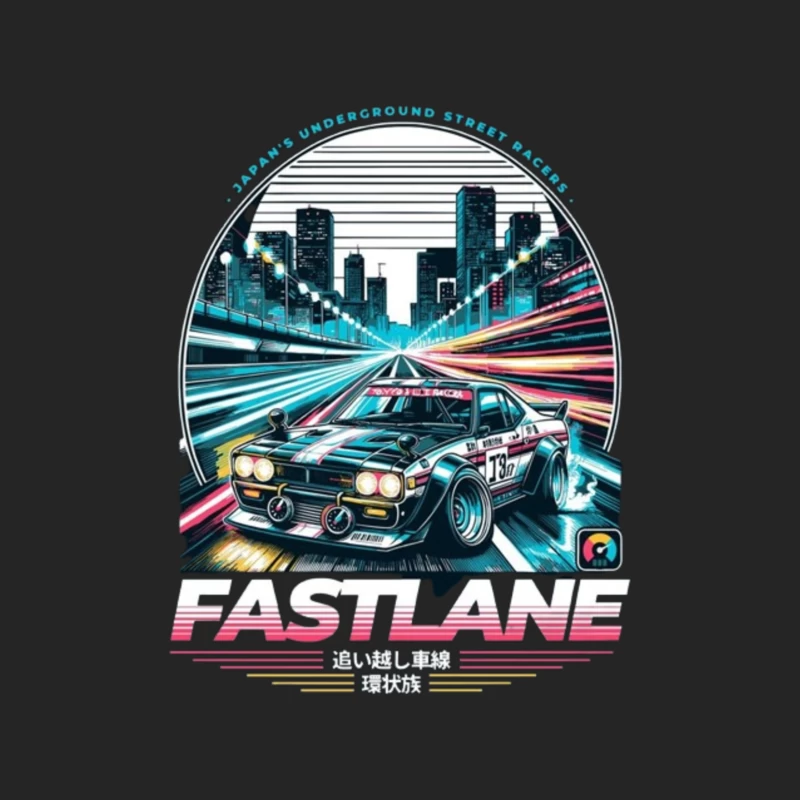 Retro Sports Car Racing Through Neon Cityscape - Synthwave Style Male Pullover Sweatshirt