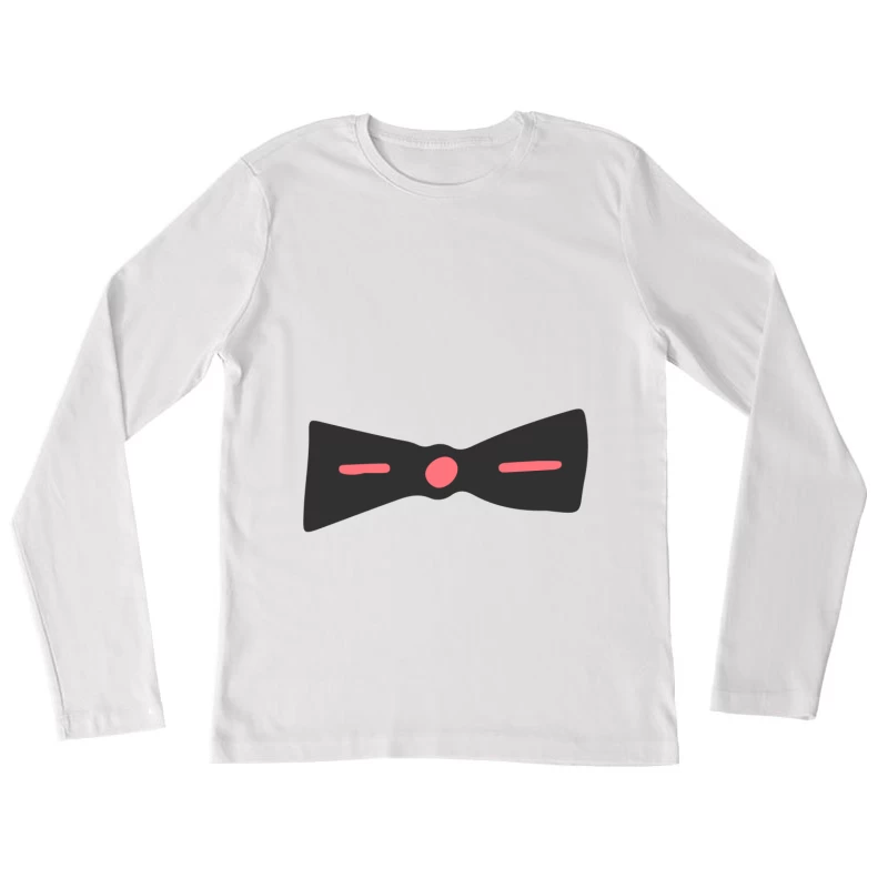 Noeud papillon élégant avec détails roses Femme Manches Longues T-Shirt