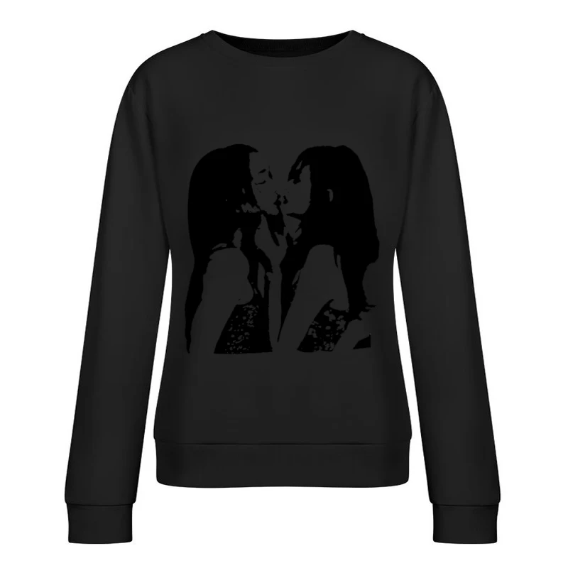 Silhouette eines Paares Damen Pullover Sweatshirt