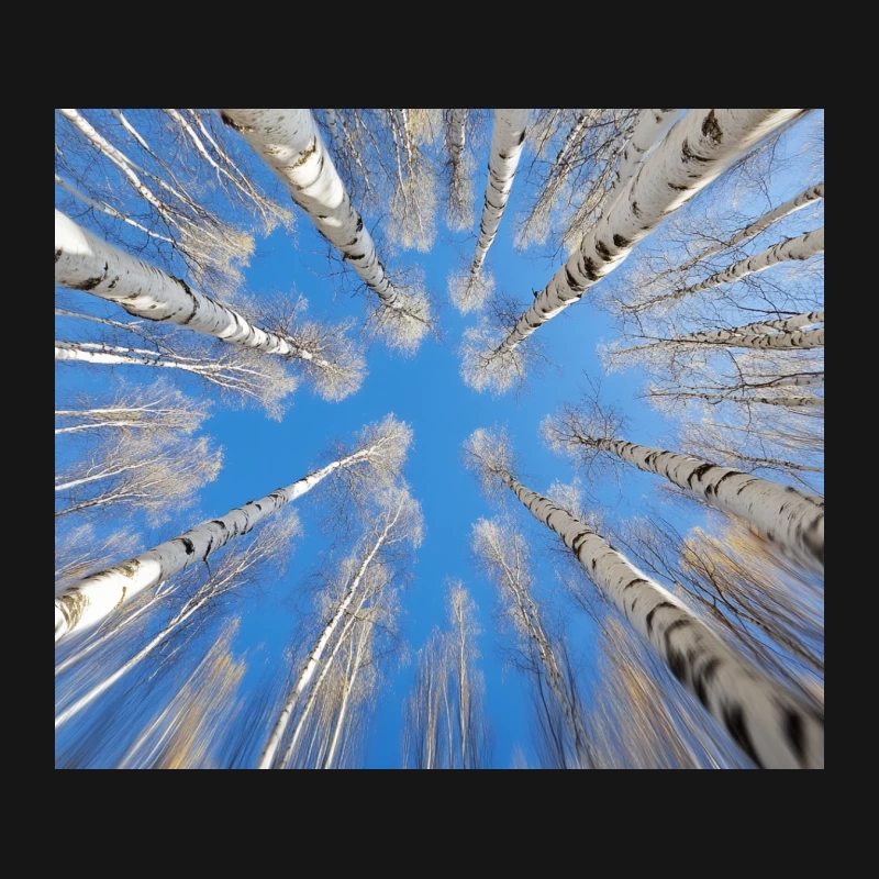 Towering Birch Trees: A Winter Perspective Mouse Pad