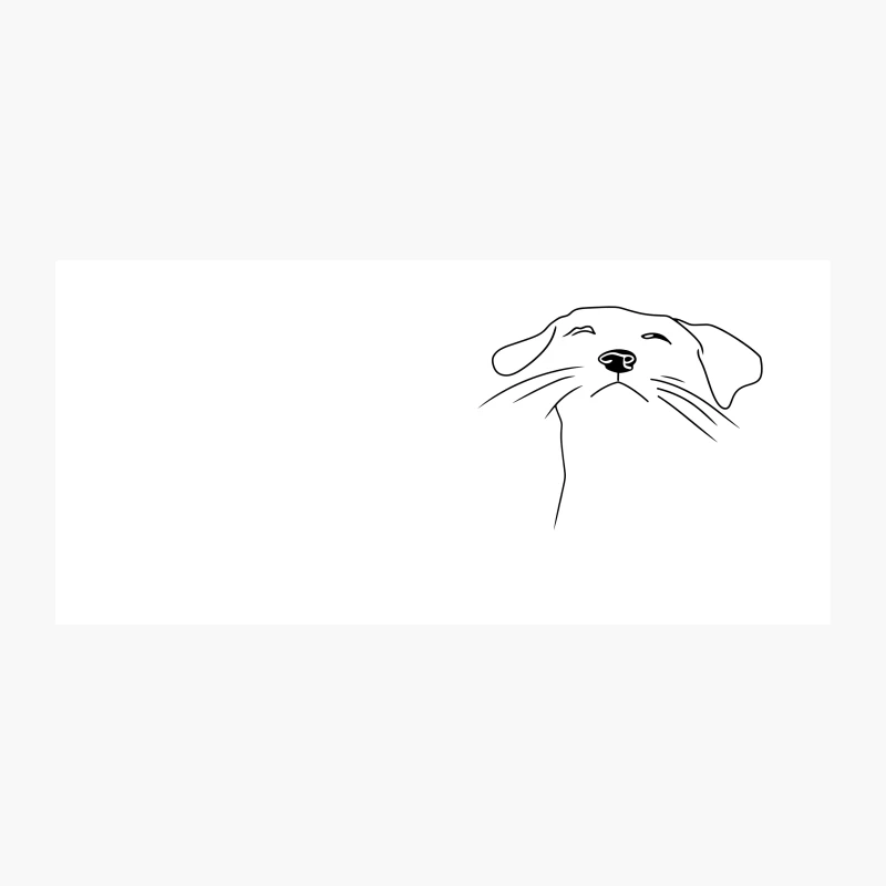 Minimalist Line Drawing of a Dog's Face Coffee Mug